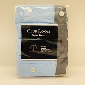 Club Room Men’s Woven Boxers 4-Pack XL Sky Sail Blue 100% Cotton NWT